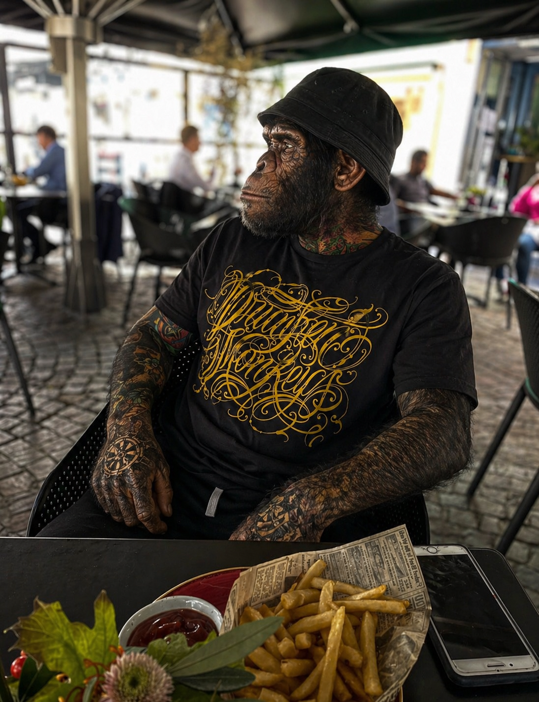 T-Shirt Piro x  mit gelben Print
