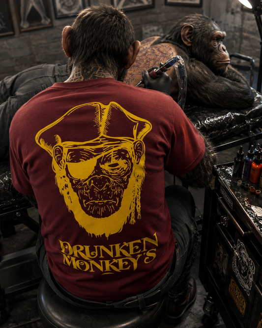T-Shirt mit Monkey Print Bordeaux