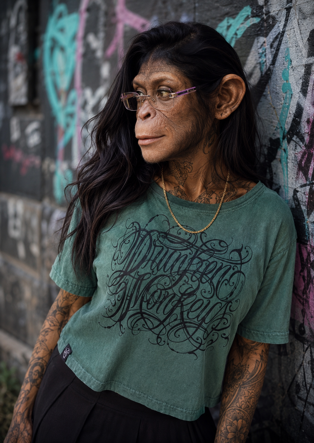 Crop Top Piro x türkis meliert