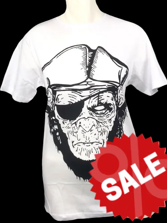 Weißes shirt mit großen Monkey Front Print