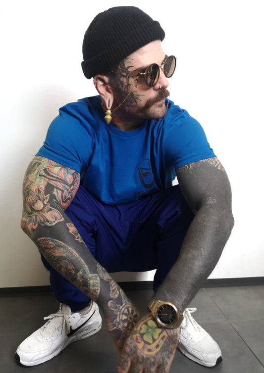 T-Shirt mit Monkey Print in unwiderstehlichem Blau